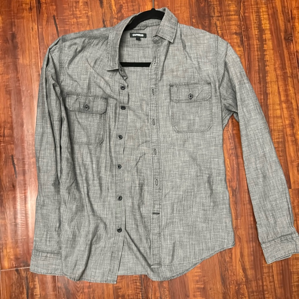 Y2K Express Button Down | Gray | Small | Used Like New